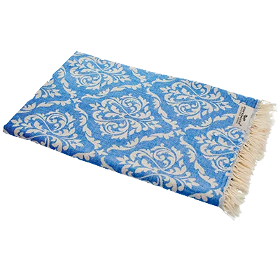 Hamamtuch Jaquard 90x180cm Optik Barock blau
