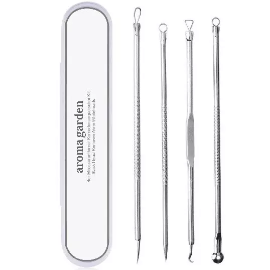 4er Mitesserentferner Komedonenquetscher Set 