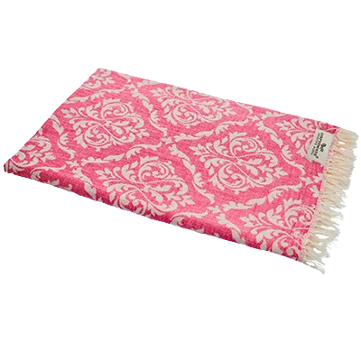 Hamamtuch Jaquard 90x180cm Optik Barock pink