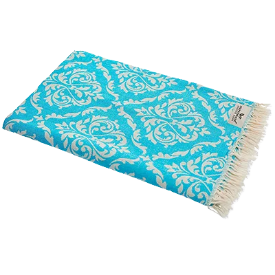 Hamamtuch Jaquard 90x180cm Optik Barock türkis