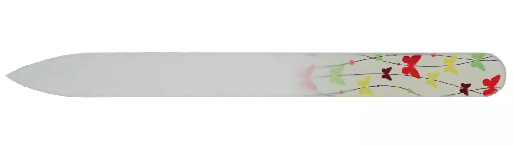 Glasfeile mit Blumen-Motiv