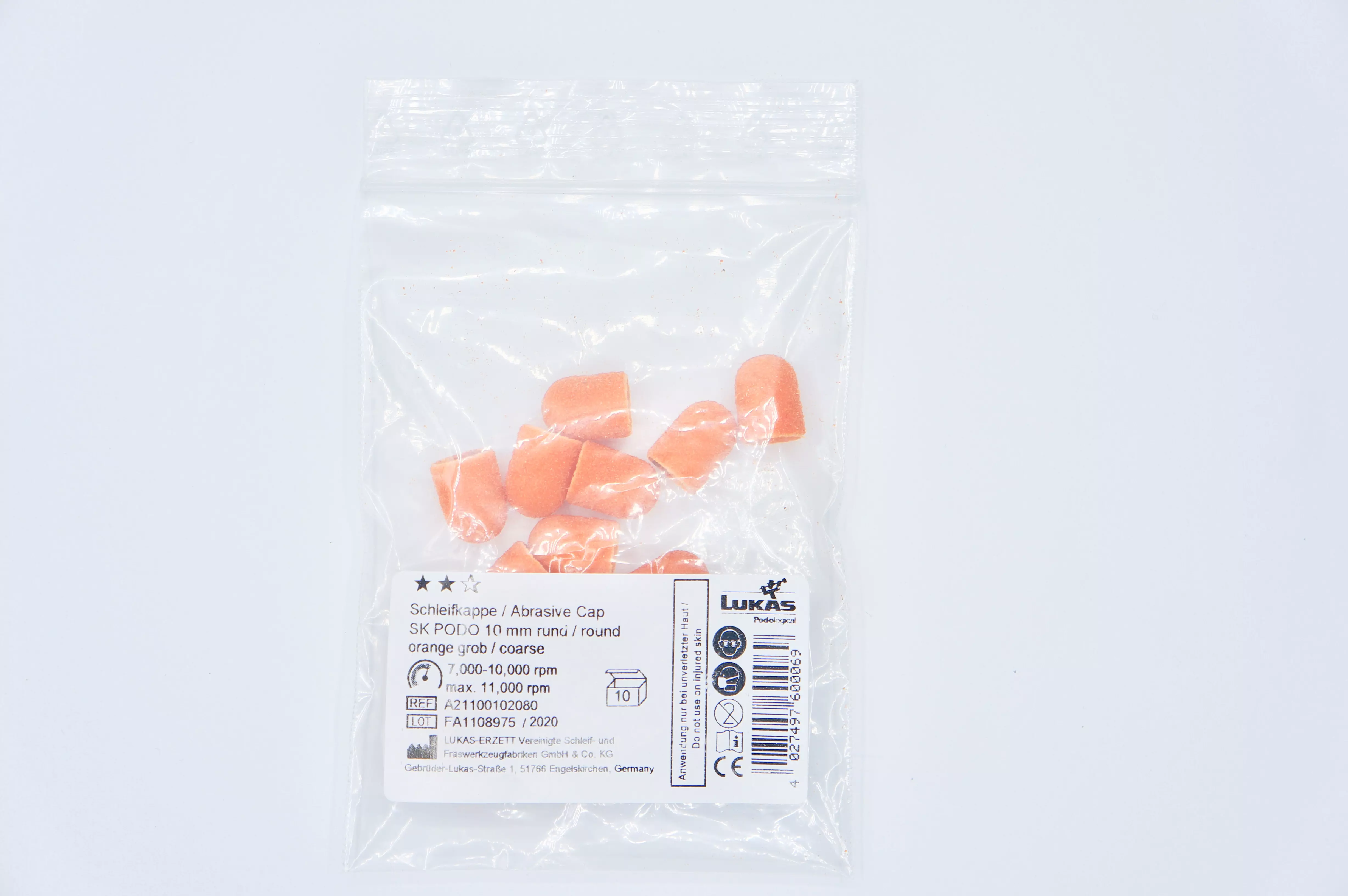 Schleifkappen rd orange 