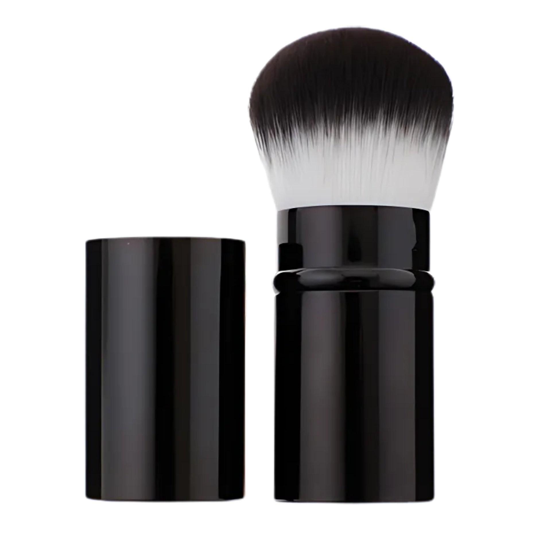Taschen-Puder-Pinsel, schwarz, rund-oval-fest