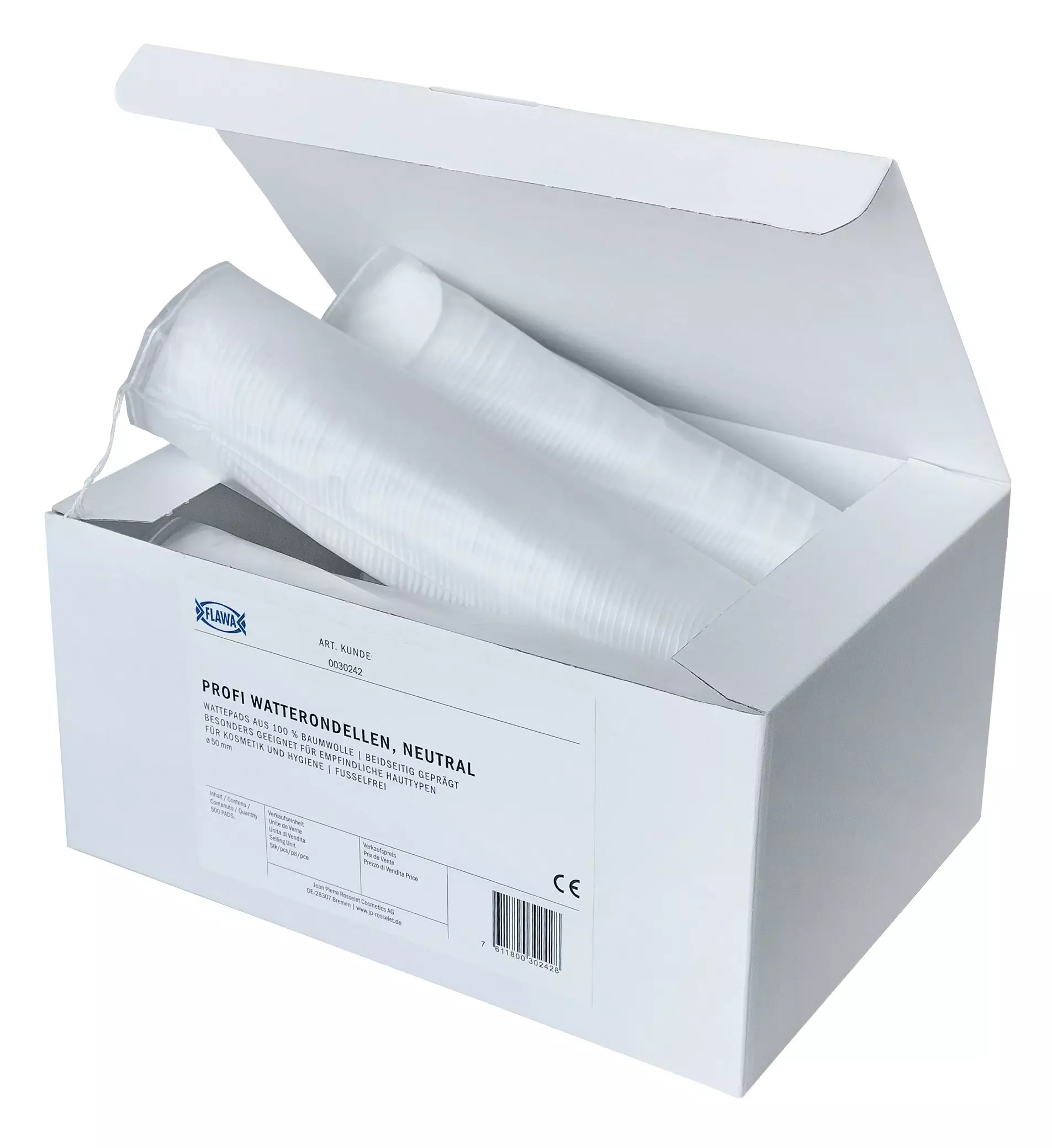 Wattepads Flawa/bb Pads geprägt (Karton)
